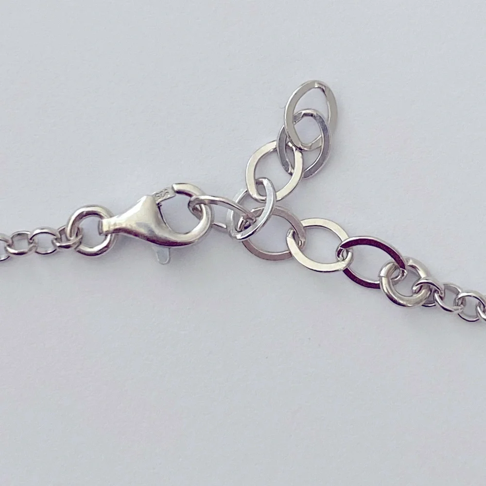 925 Silver blue enamel heart love bracelet